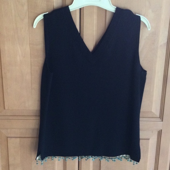 Joseph A  Woman’s Black Sleeveless Top size M beads on bottom trim.      #275 - Picture 6 of 11
